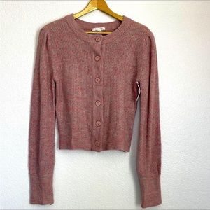 WAYF M Jude Pointelle Cardigan M in pink